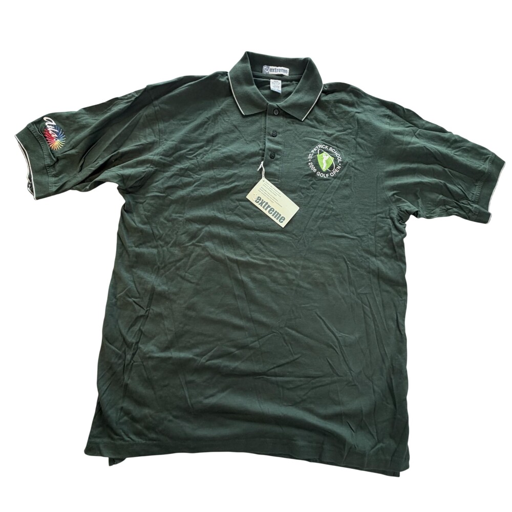 Extreme Polo Shirt Mens XL Green St Patrick 2006 Golf Open Embroidered Logo